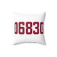 06830 - Greenwich Connecticut Zip Code  Spun Polyester Square Pillow