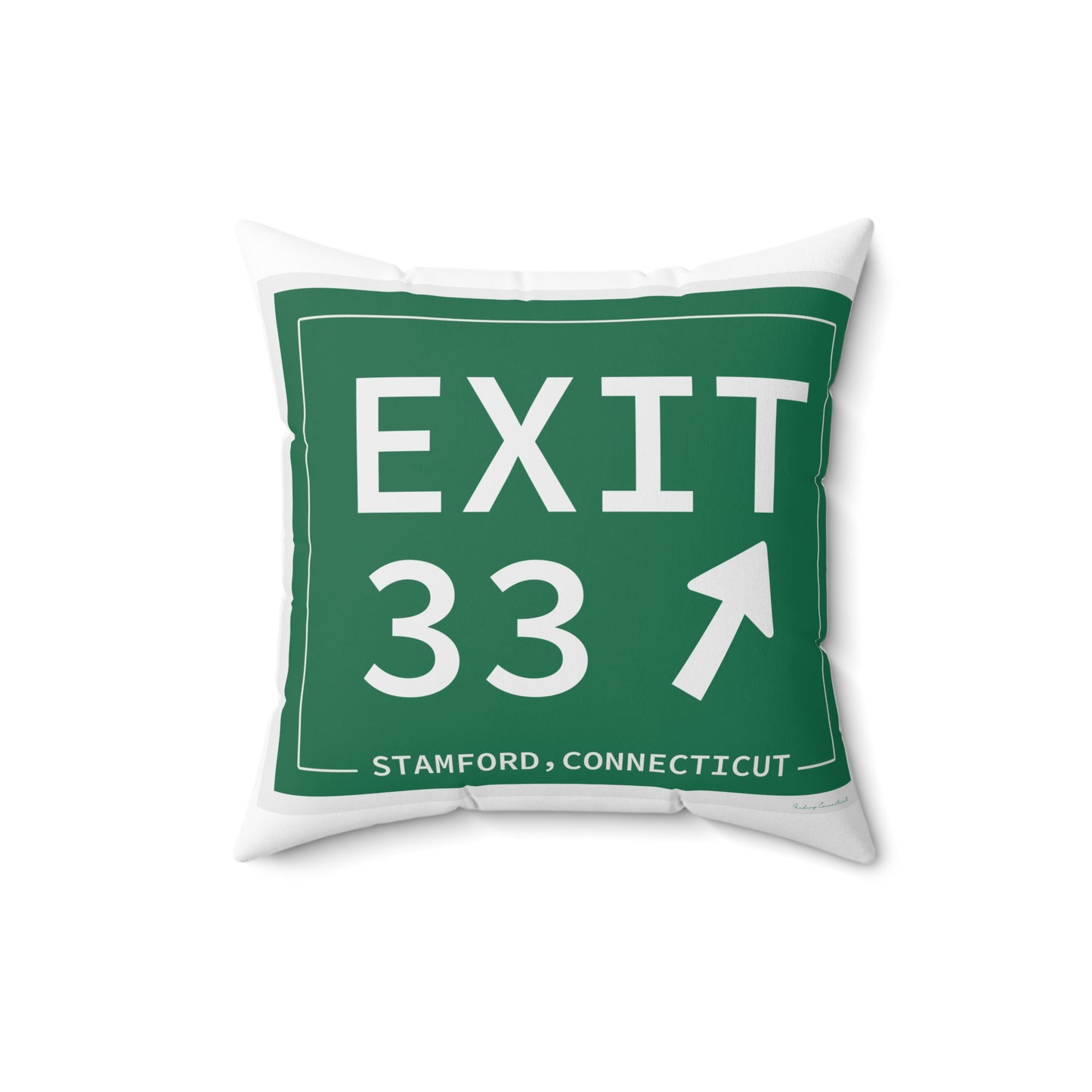 Vintage Exit 33 Merritt Parkway Sign Spun Polyester Square Pillow