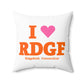 I Heart RDGF Spun Polyester Square Pillow
