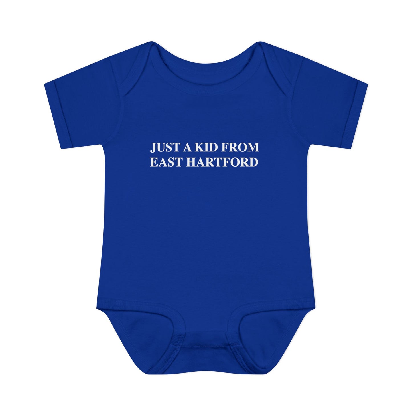 Just a kid from East Hartford Infant Baby Rib Bodysuit