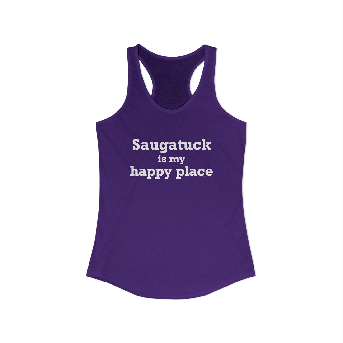 Saugatuck Is My Happy Place Women's Ideal Racerback Tank Top