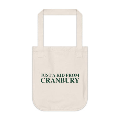 Just a kid from Cranbury Organic Canvas Tote Bag