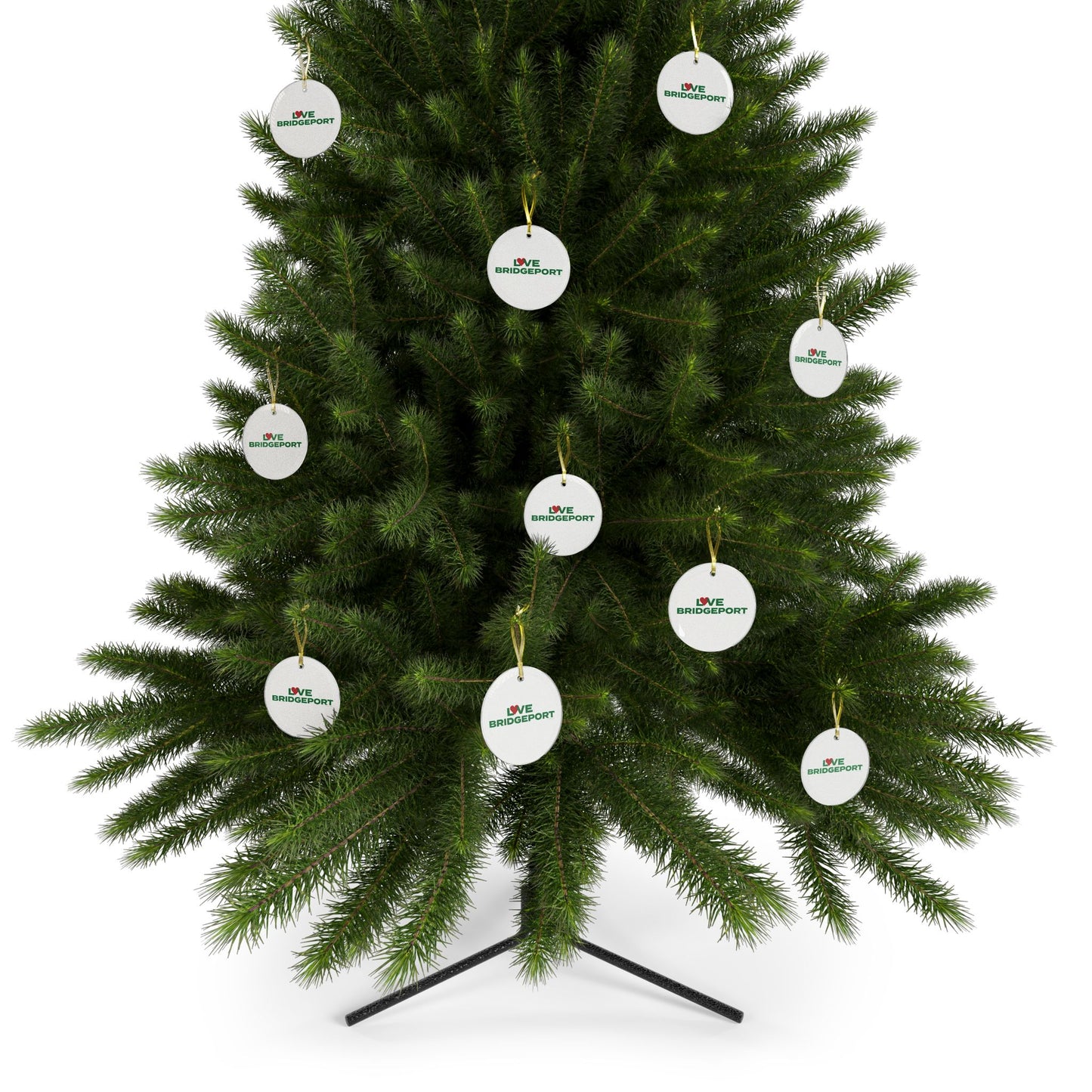 Love Bridgeport Glass Ornaments