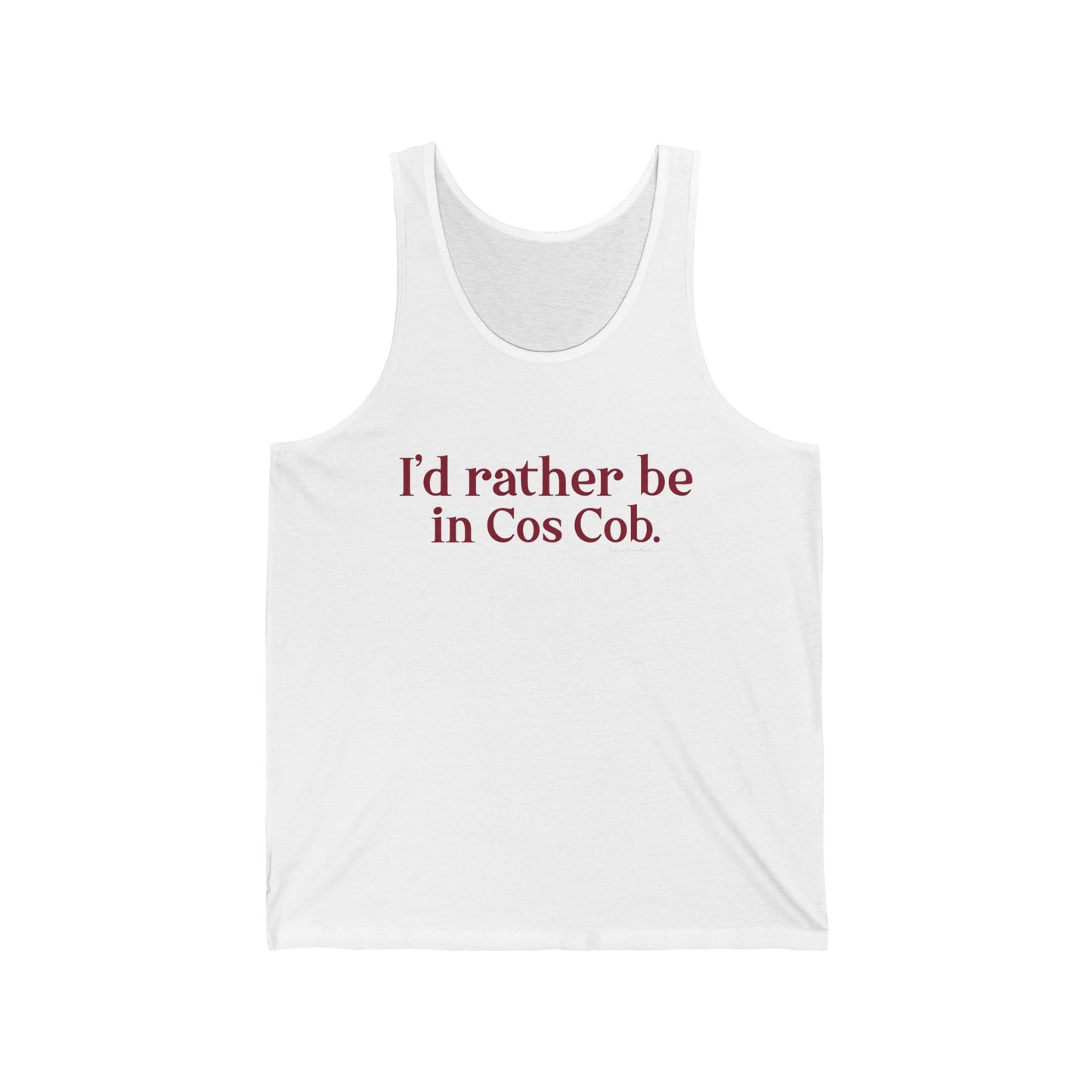 I’d rather be in Cos Cob Unisex Jersey Tank Top