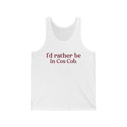 I’d rather be in Cos Cob Unisex Jersey Tank Top
