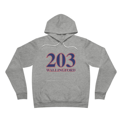 203 Wallingford Red, White & Blue Unisex Sponge Fleece Pullover Hoodie