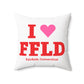 I Heart FFLD Spun Polyester Square Pillow