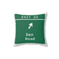 Vintage Merritt Parkway Exit 33 Sign Spun Polyester Square Pillow