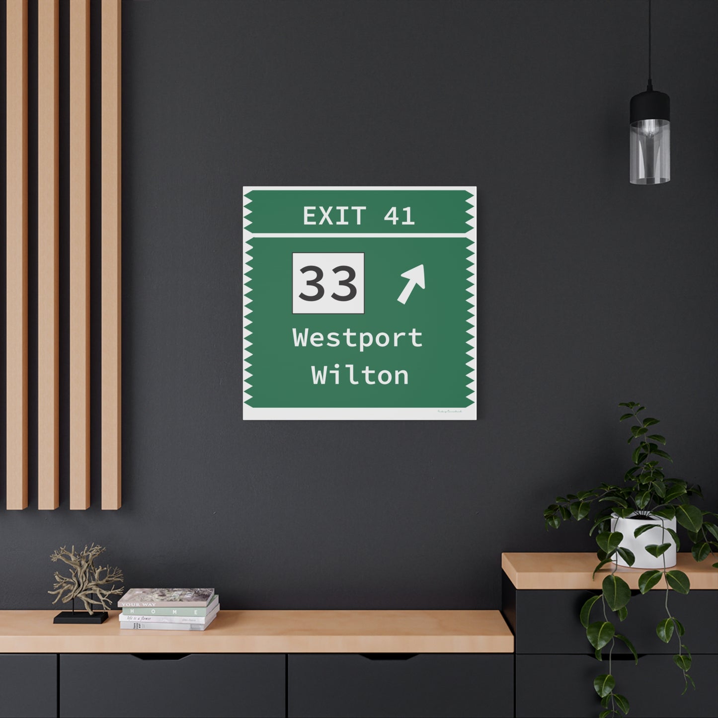 Vintage Merritt Parkway Exit 41 Sign Matte Canvas, Stretched, 1.25"