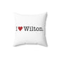 I Heart Wilton. Spun Polyester Square Pillow