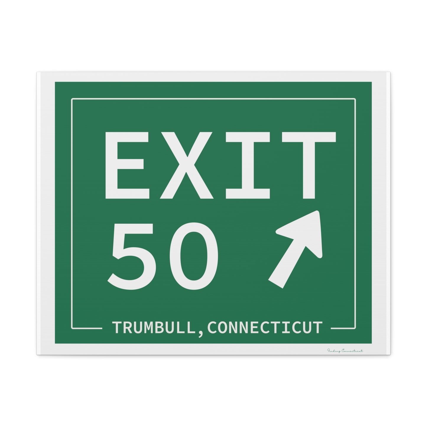 Vintage Exit 50  Merritt Parkway Sign Matte Canvas, Stretched, 1.25"