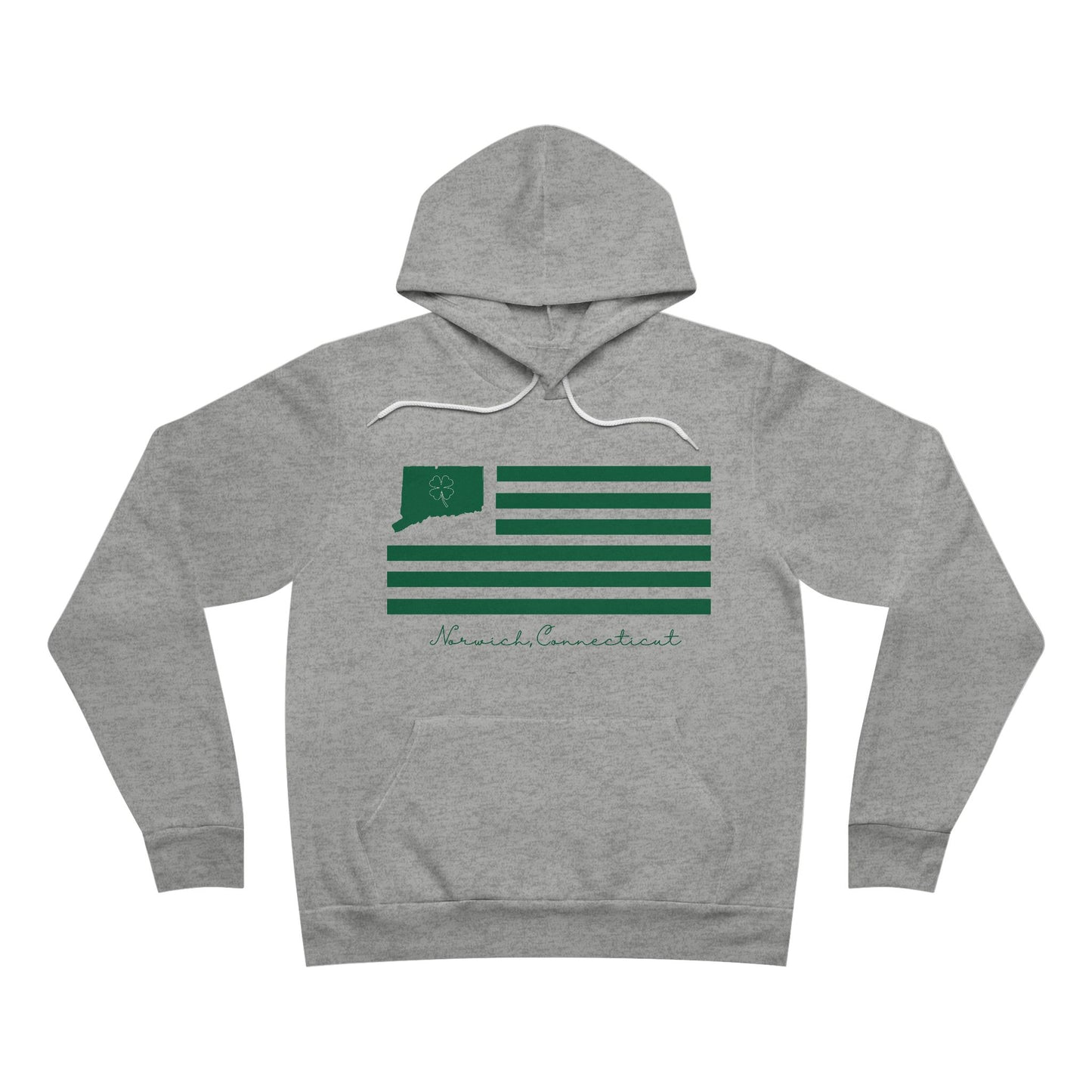 Norwich Connecticut St Patrick’s Day Flag Unisex Sponge Fleece Pullover Hoodie