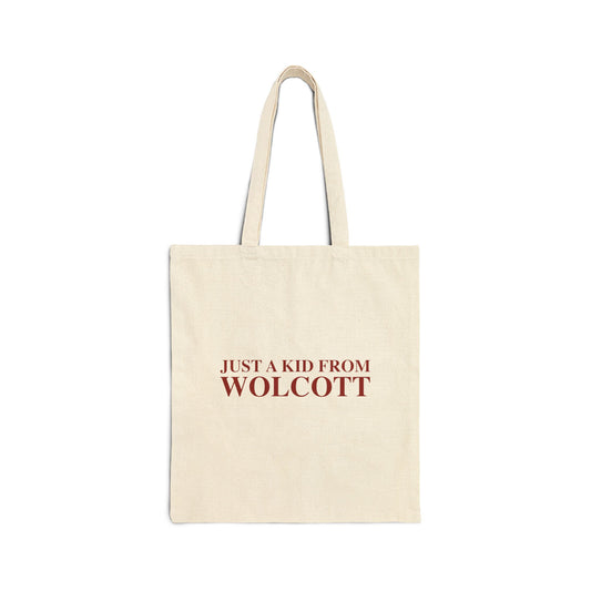 Just a kid from Wolcott Cotton Canvas Tote Bag