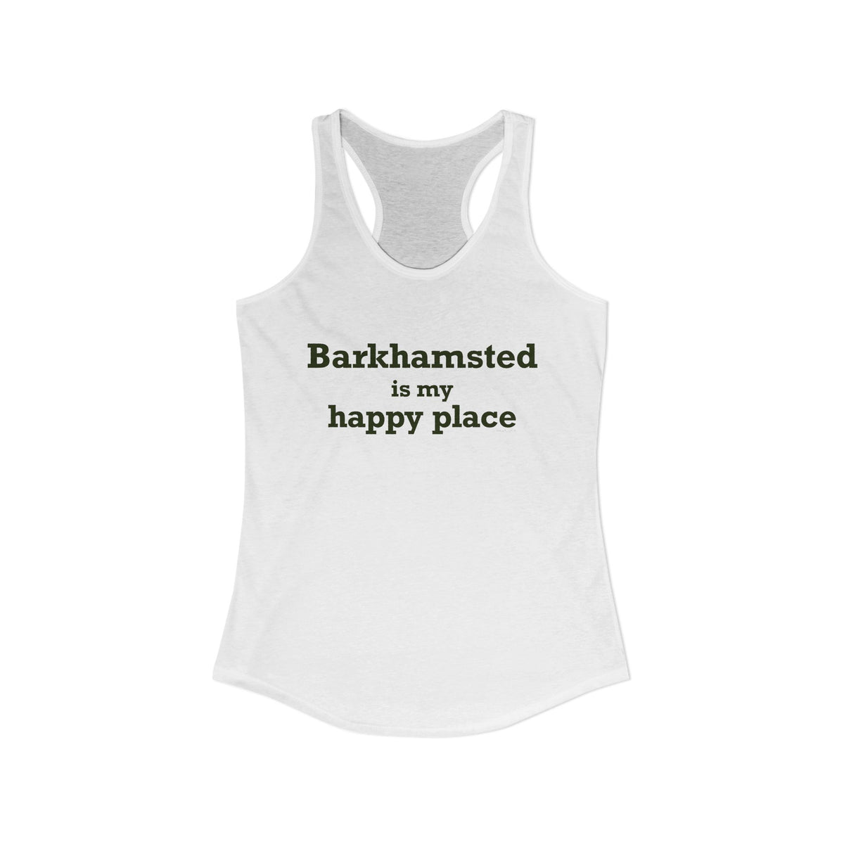 Barkhamsted is my Happy Place Women's Ideal Racerback Tank Top