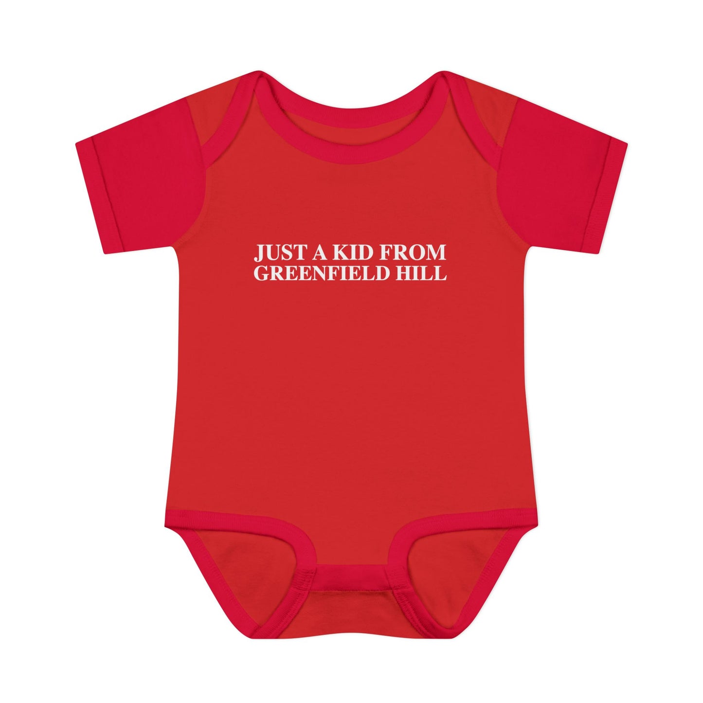 Just a kid from Greenfield Hill Infant Baby Rib Bodysuit