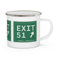 Vintage Exit 51  Merritt Parkway Sign Enamel Camping Mug
