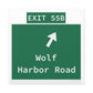 Vintage WCP Exit 55B Sign Matte Canvas, Stretched, 1.25"