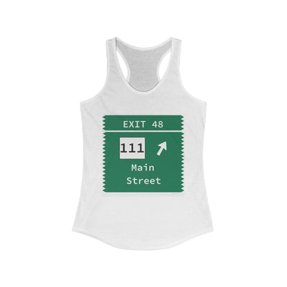 Vintage Merritt Parkway Exit 48 Sign Women's Ideal Racerback Tank Top