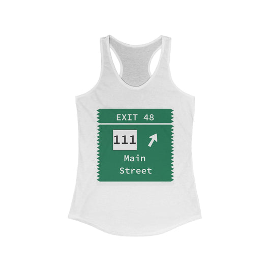 Vintage Merritt Parkway Exit 48 Sign Women's Ideal Racerback Tank Top