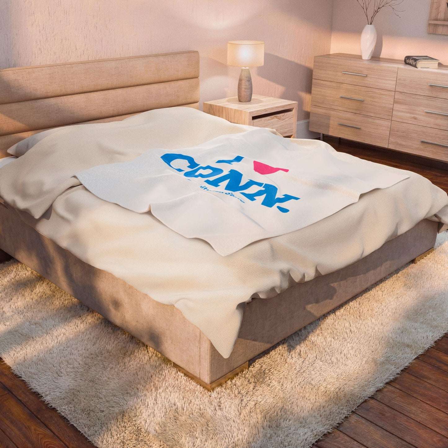 I Heart CONN Velveteen Plush Blanket