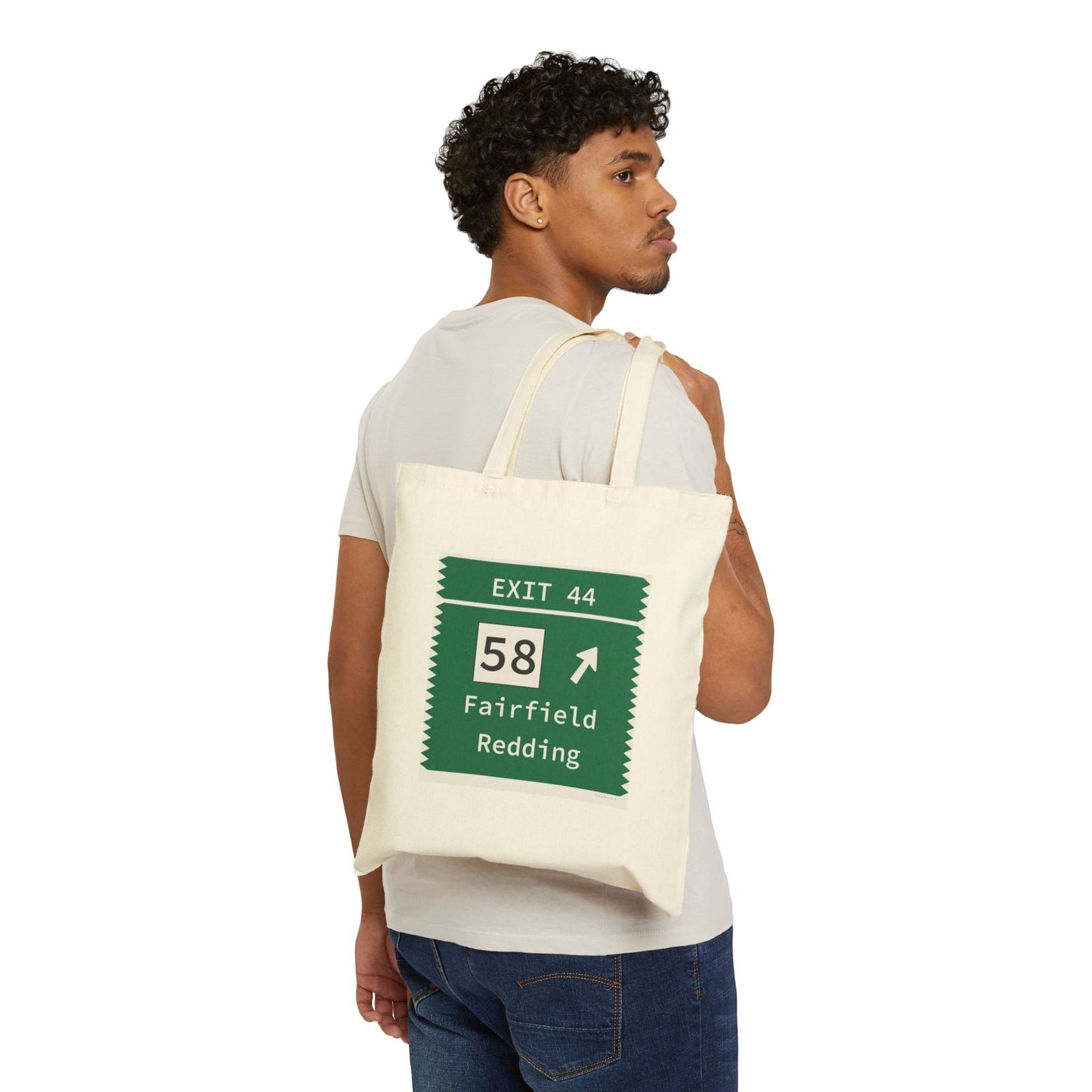 Vintage Merritt Parkway Exit 44 Sign Cotton Canvas Tote Bag