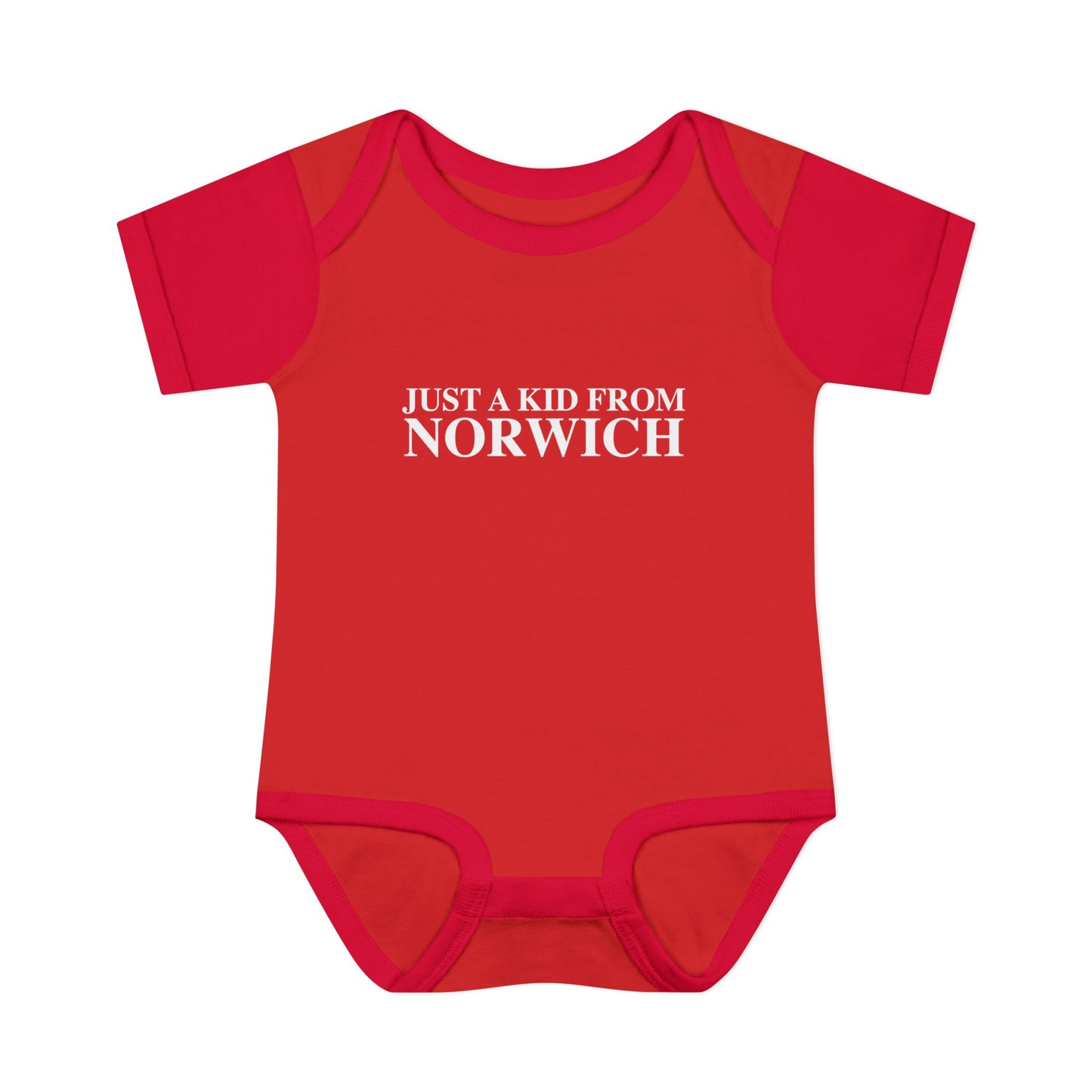 Just a kid from Norwich Infant Baby Rib Bodysuit