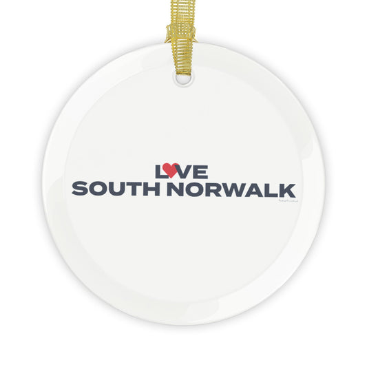 Love South Norwalk Glass Ornaments