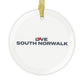 Love South Norwalk Glass Ornaments
