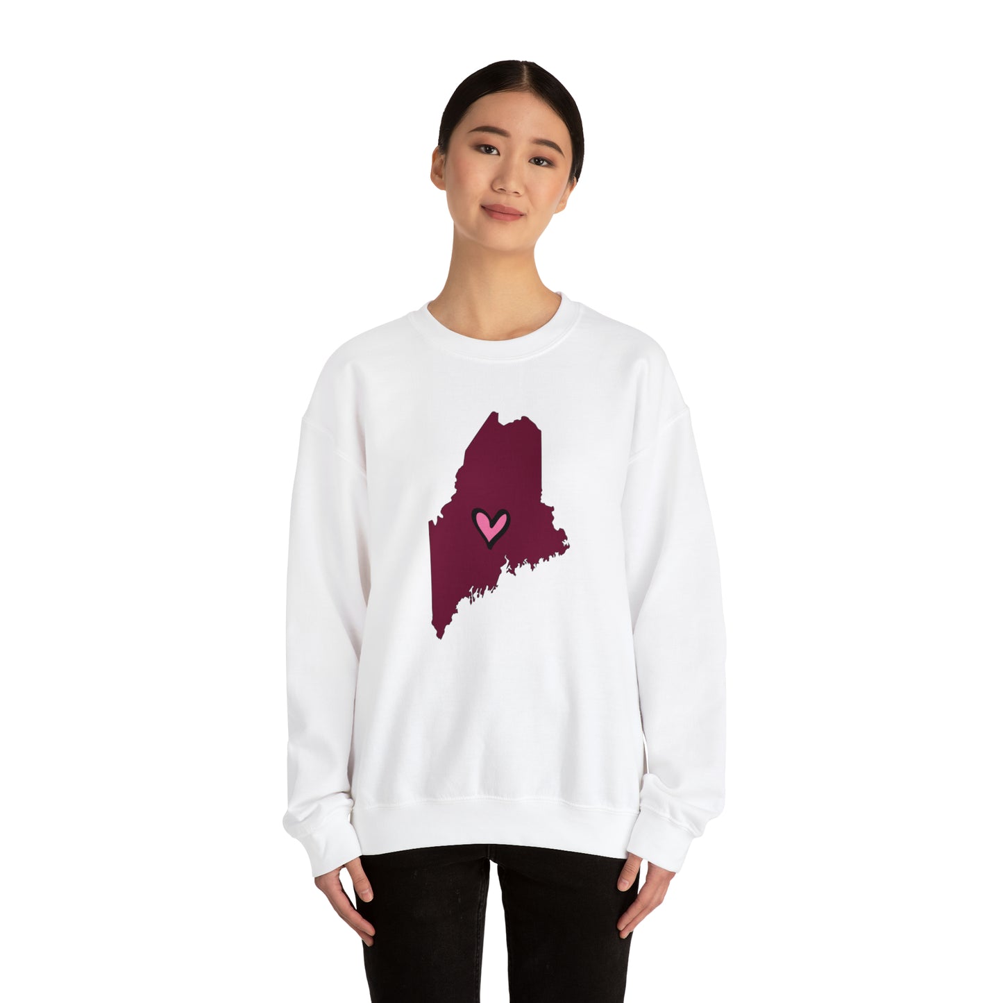 Maine Love (maroon) Unisex Heavy Blend™ Crewneck Sweatshirt