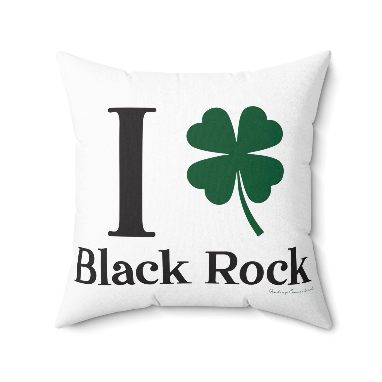 I Clover Black Rock Spun Polyester Square Pillow