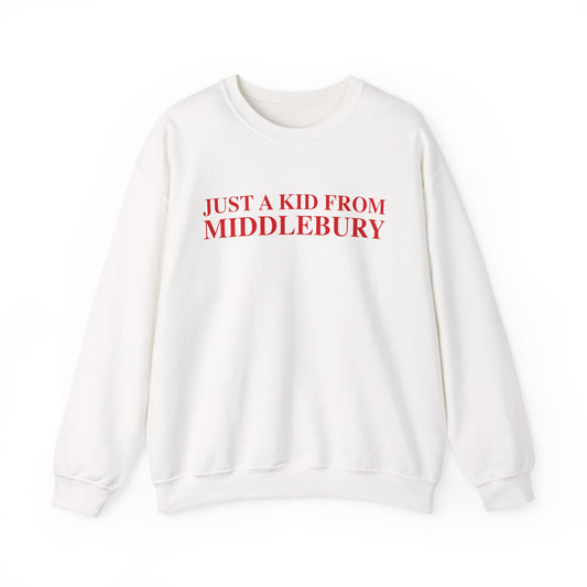 Just a kid from Middlebury Unisex Heavy Blend™ Crewneck Sweatshirt