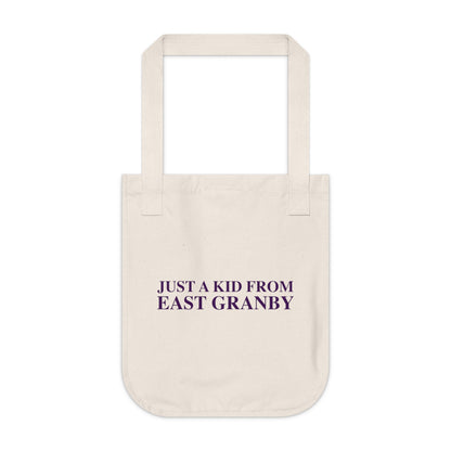 Just a kid from East Granby Organic Canvas Tote Bag