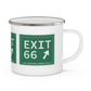Vintage Exit 66 WCP Sign Enamel Camping Mug
