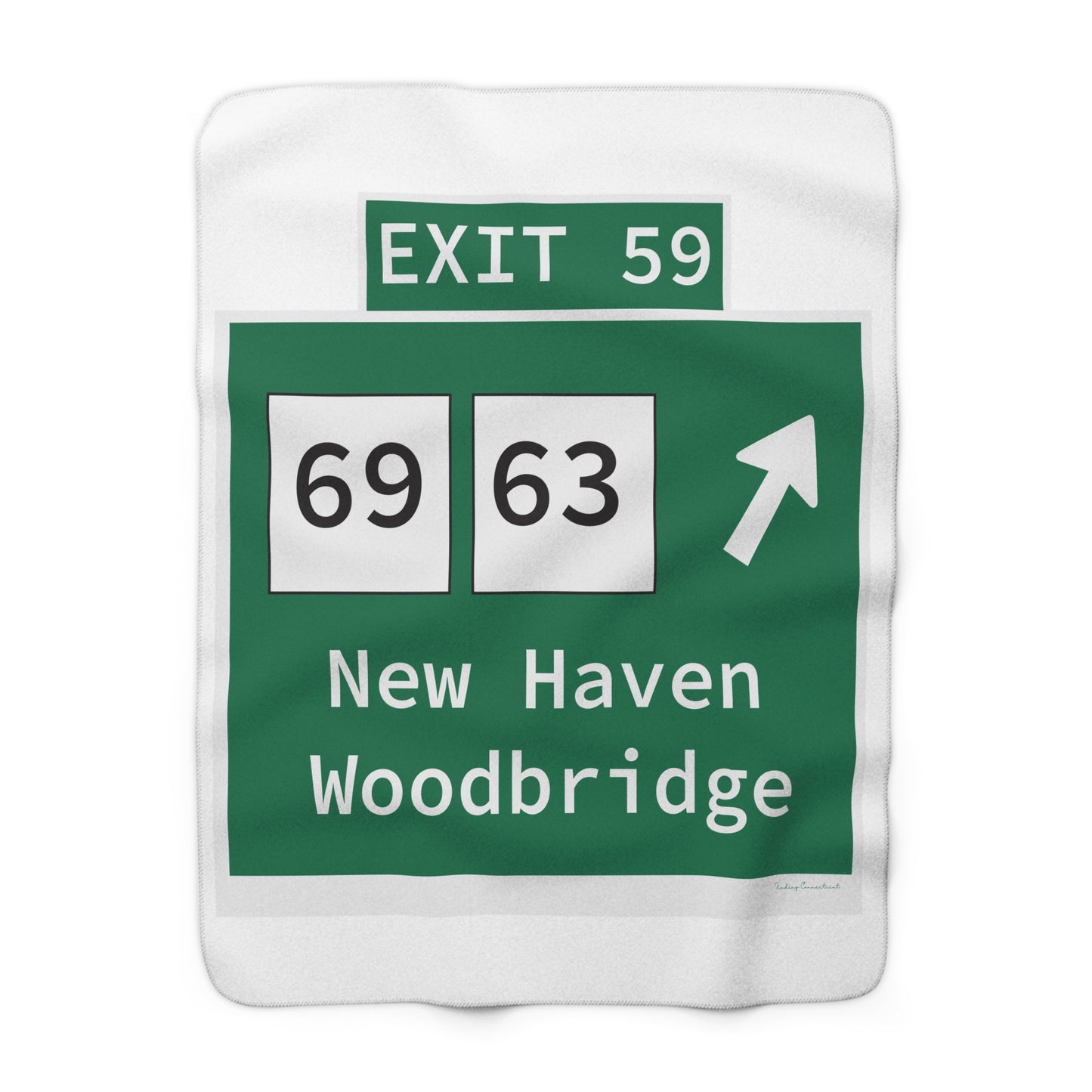 Vintage WCP Exit 59 Sign Sherpa Fleece Blanket