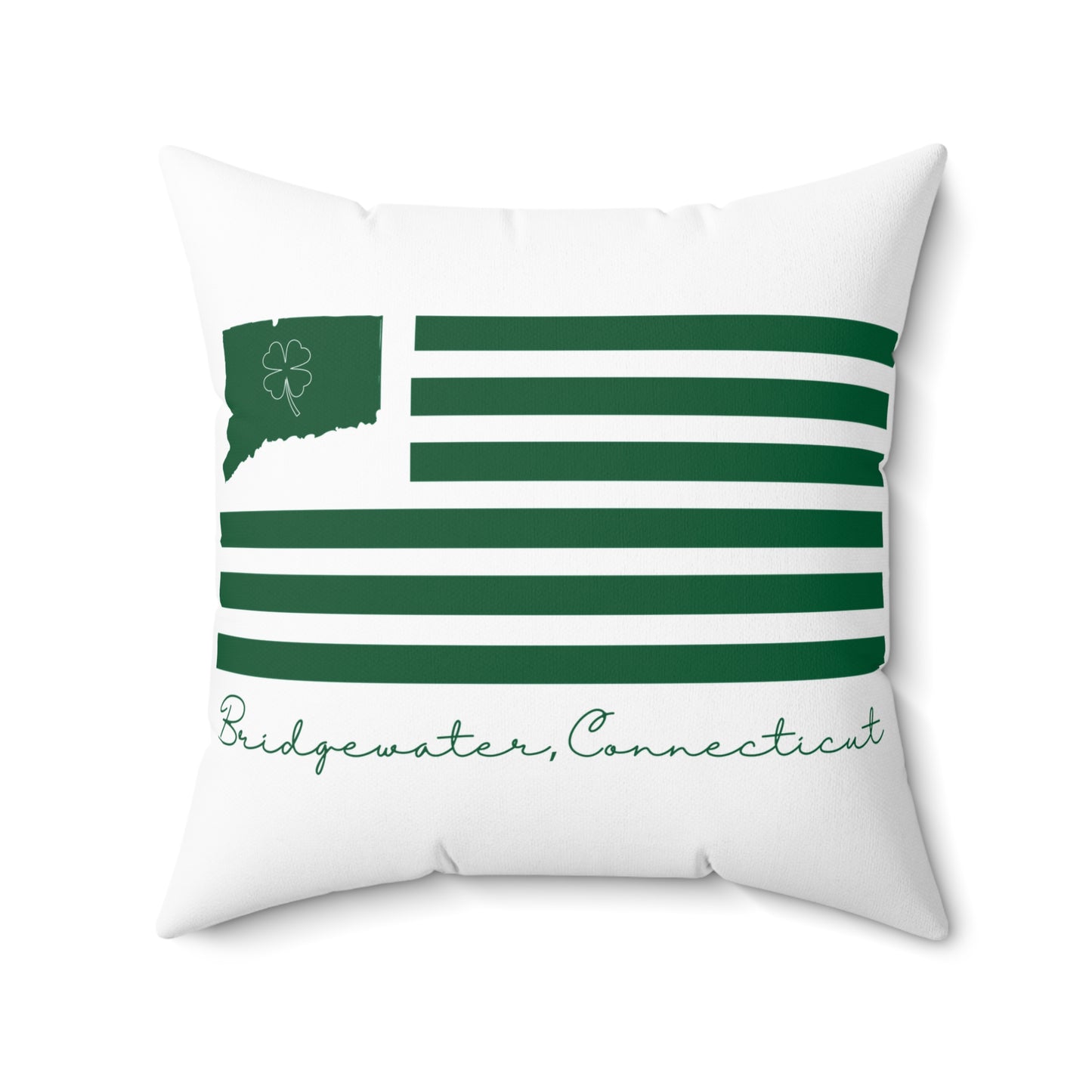 Bridgewater Connecticut St. Patrick’s Day Flag Spun Polyester Square Pillow