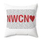 New Canaan Love Spun Polyester Square Pillow