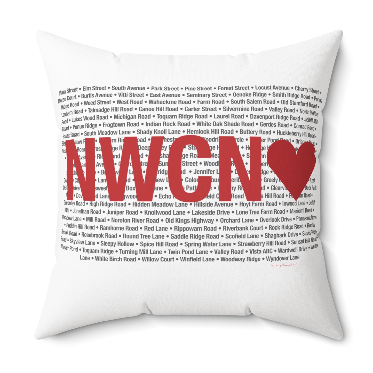 New Canaan Love Spun Polyester Square Pillow