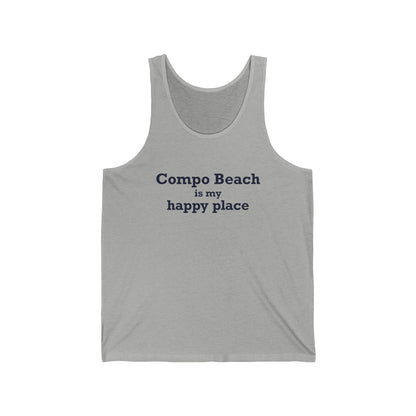 Compo Beach Is My Happy Place Unisex Jersey Tank Top