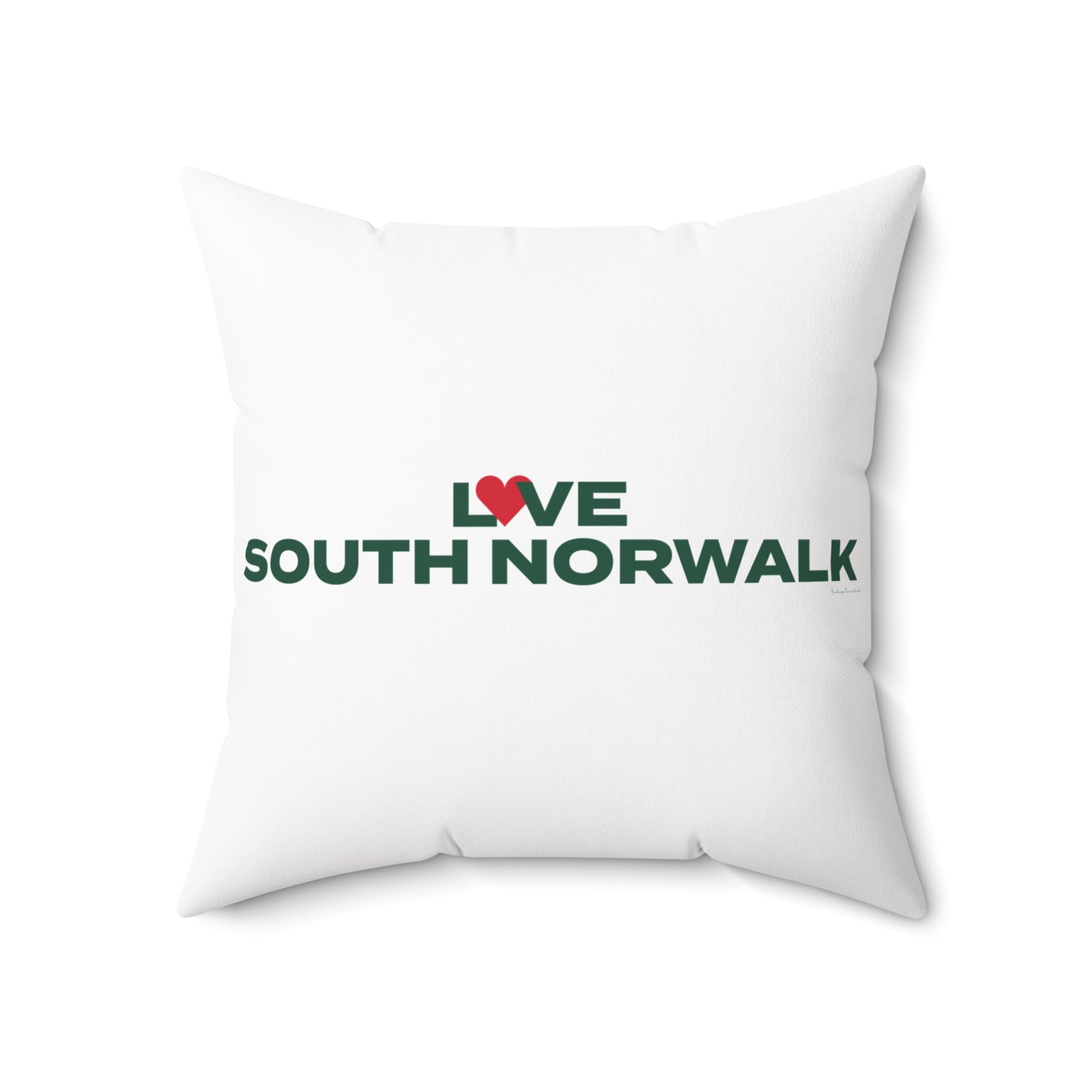 Love South Norwalk Spun Polyester Square Pillow