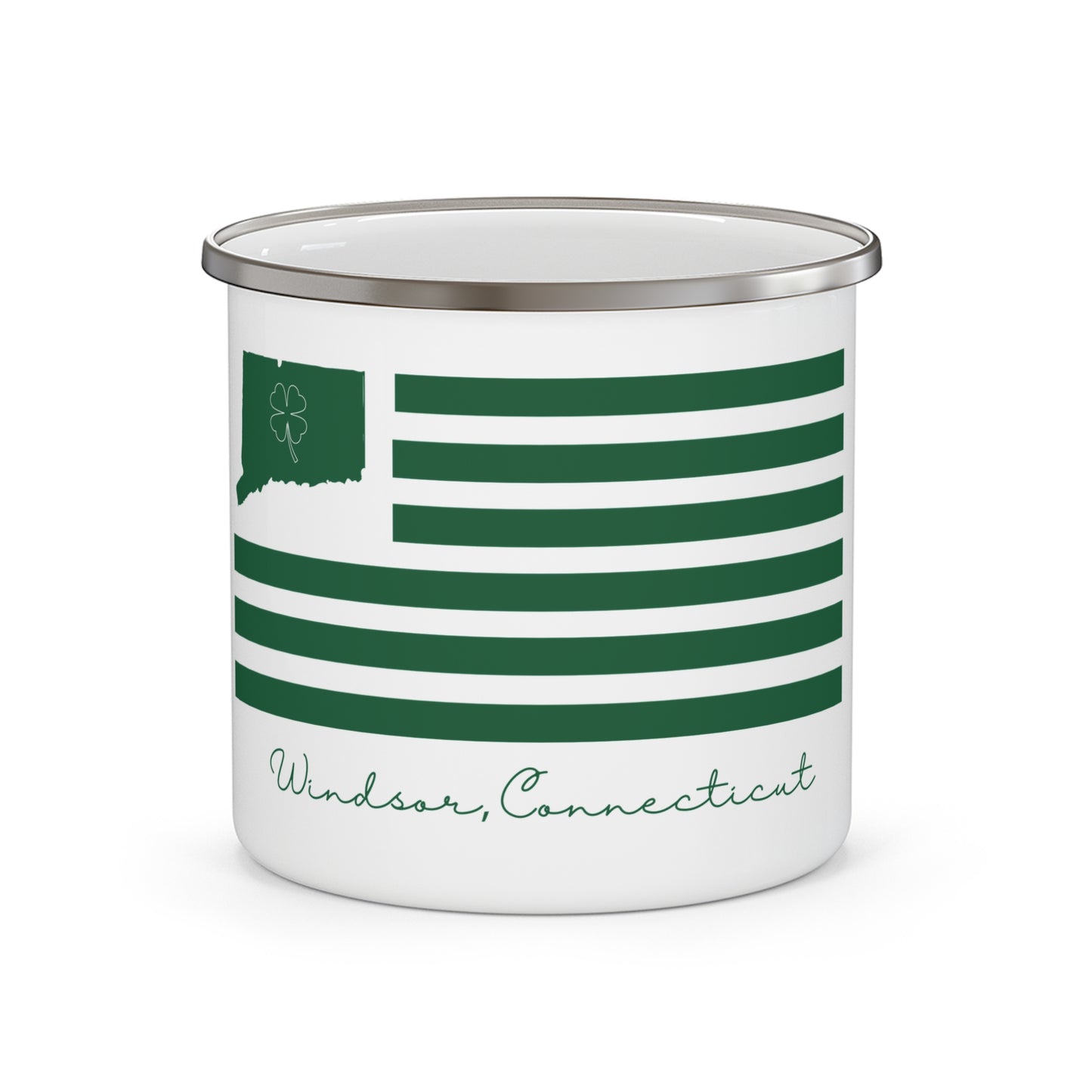 Windsor Connecticut St. Patrick’s Day Flag Enamel Camping Mug