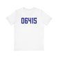 06415 Colchester Connecticut Zip Code  Unisex Jersey Short Sleeve T-Shirt