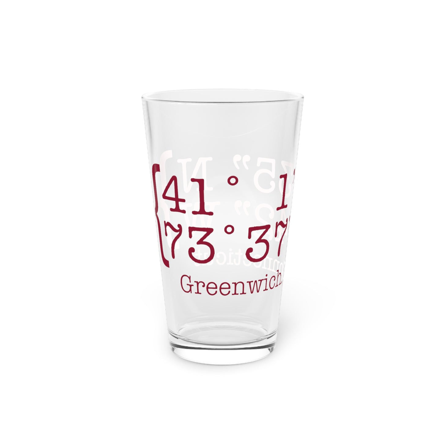 Greenwich Coordinates Pint Glass, 16oz