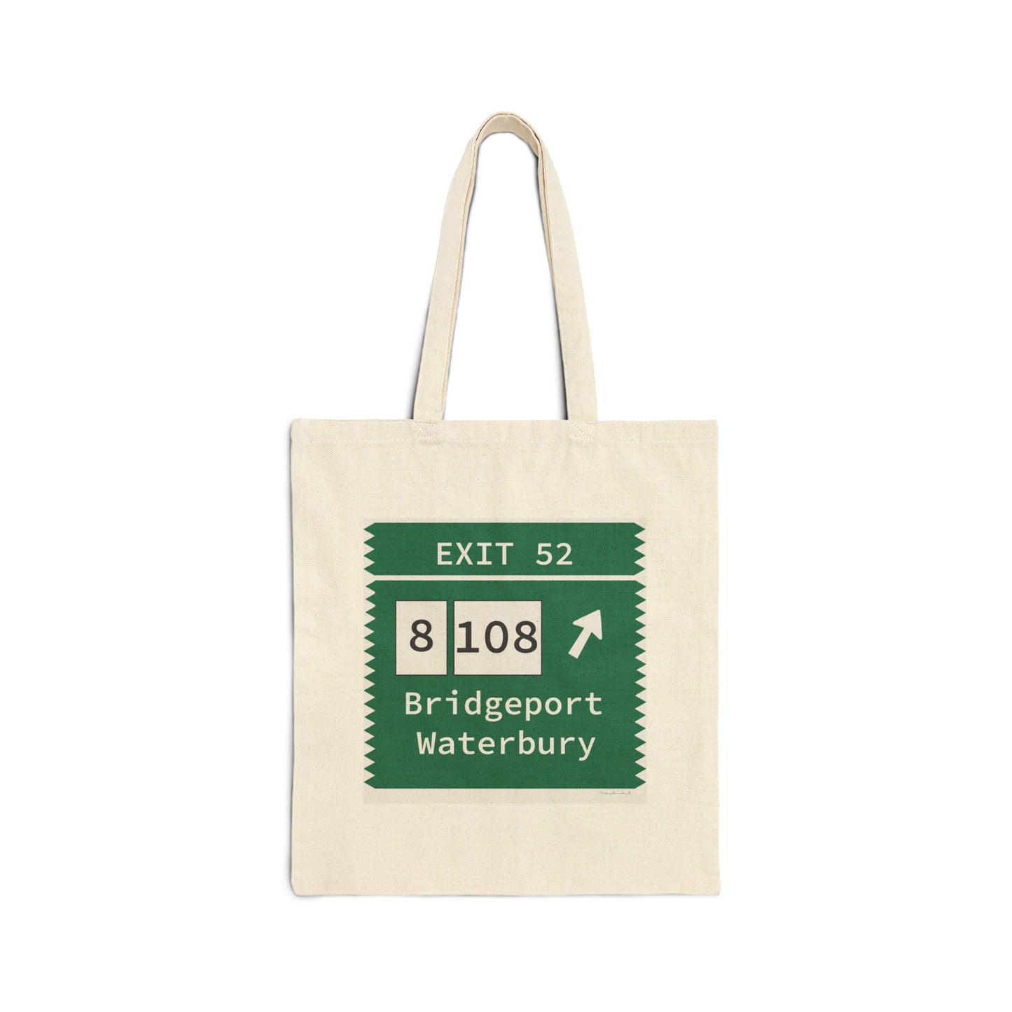 Vintage Merritt Parkway Exit 52 Sign Cotton Canvas Tote Bag