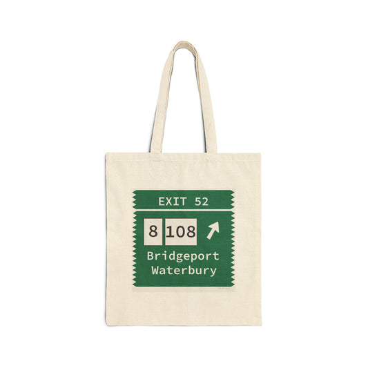 Vintage Merritt Parkway Exit 52 Sign Cotton Canvas Tote Bag