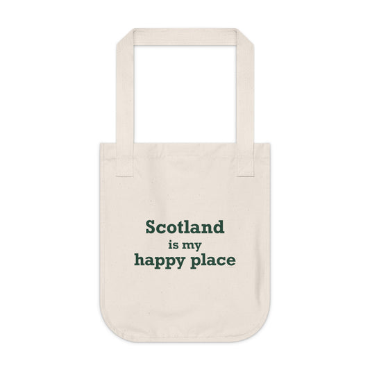 Scotland is My Happy Place Organic Canvas Tote Bag
