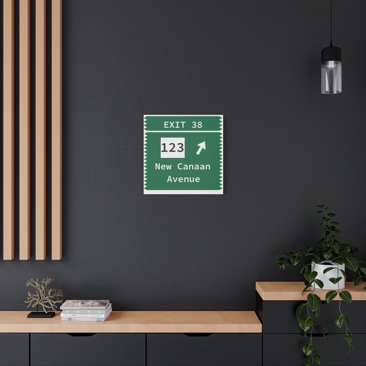 Vintage Merritt Parkway Exit 38 Sign Matte Canvas, Stretched, 1.25"