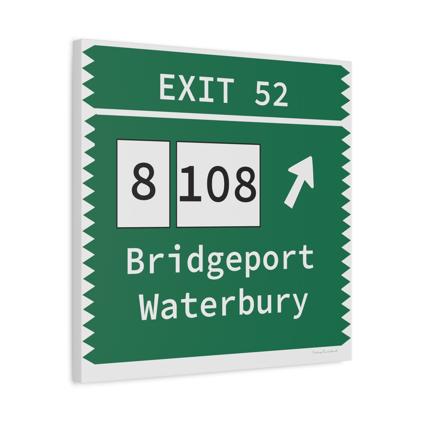 Vintage Merritt Parkway Exit 52 Sign Matte Canvas, Stretched, 1.25"