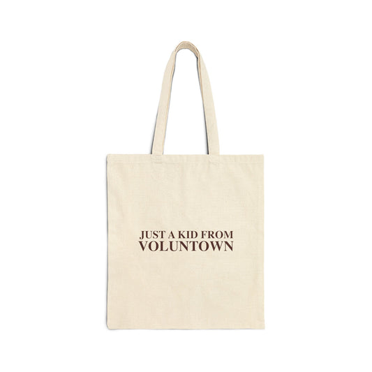 Just a kid from Voluntown Cotton Canvas Tote Bag