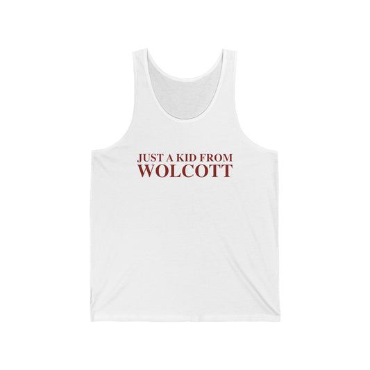 Just a kid from Wolcott Unisex Jersey Tank Top