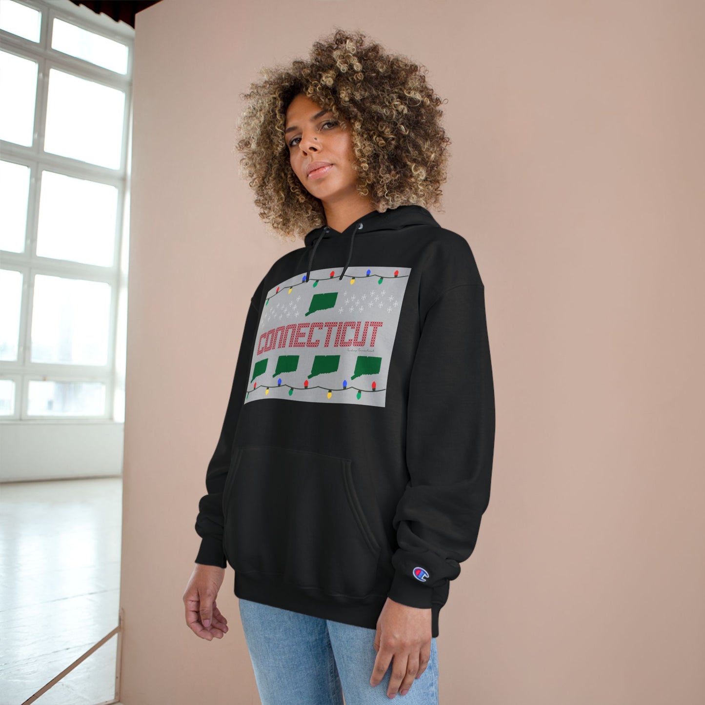 Connecticut Ugly Holiday Champion Hoodie Sweatshirt